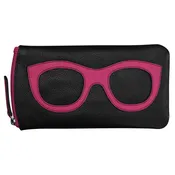 Eyeglass Case with Frame Graphic-6462 - Black/Indian Pink