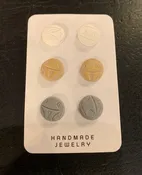 3 Pack Neutral Dot Stud Earrings