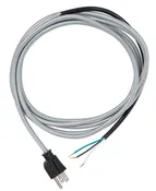 10-1/2 Ft. Silver Rayon Lamp Cord Set with 3-Prong Molded Plug, SVT-3 (46933)
