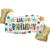 Iridescent Happy Birthday Banner Balloon 39"