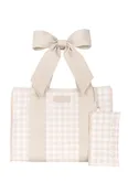 Case-Mate Jelly Tote & Phone Pouch, Latte Gingham Bow