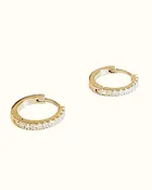 Gara Danielle 14k Gold Micro Pave Diamond Huggie Hoop Large