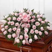 Pink Rose Half Casket Cover