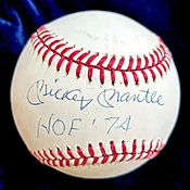Mickey Mantle Signed "HOF '74" Official American League Baseball. PSA — The Bullpen Sports Collectibles