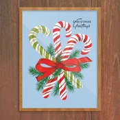 Christmas Greetings Candy Canes Print
