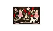 Hooked Rug with Two Girls and Cherries