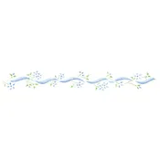 2.5 Inch Ribbon and Flowers Wall Stencil Border