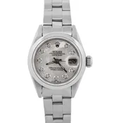 1984 Ladies Rolex Date 69160 Mother Of Pearl Diamond 26mm Steel Oyster Watch