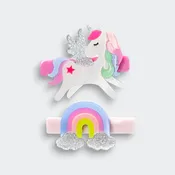Hair Clips Unicorn Pastel Rainbow