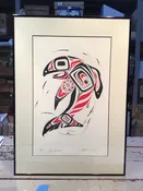 Framed Northwest Serigraph Print, "Dog Salmon", Petrovich Edition