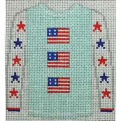 3 Flags on Blue w/ Star Sleeves