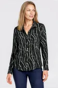 Cali Girls Chains Print Pleated Blouse