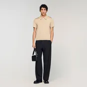 Short-sleeve knitted polo shirt