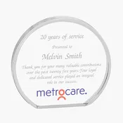 Acrylic Clear Beveled Circle Award