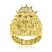 10KT Yellow Gold 27MM Lion Ring