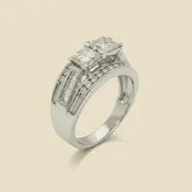 10k White Gold Diamond Cluster Ring