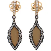 14K Rhodium Yellow Gold Diamond Earrings