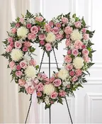 ALWAYS REMEMBER™ FLORAL HEART TRIBUTE - PINK & WHI