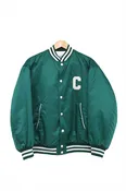 Authentic Celine Green Nylon Varsity Jacket Size 34