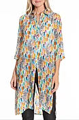 3/4 Sleeve Button-up With Side Slits