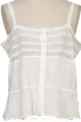 45rpm  45R JAPAN. White Lace Switching Cotton Camisole Top