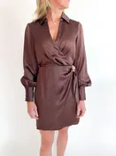 Ailani Satin Wrap Mini Dress