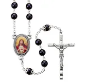 100 Bead Black Wood Requiem Rosary 913-2315BK