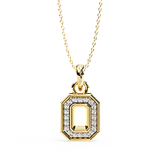 0.20 Ct Lab Diamond Pavé Diamond Pendant in Yellow Gold