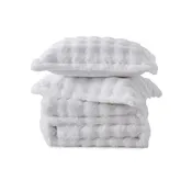 3 Piece Plush Reversible Faux Rabbit Fur Comforter Set