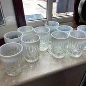 10 Vintage Mosser Juice Opalescent Glasses