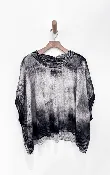 Boxy Top w/ Ribbed Hem | Natural Hand Painted
