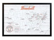 Baseball Stadium Map, Track Your Travels to Ballparks  - Red Edition