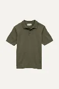 Cotton Knit Polo Shirt in Green