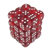 12mm d6 Translucent 36 Dice Red/White