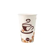 White Hot Cups Coffee Print 10 oz - 50 Count
