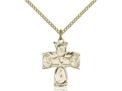14kt Gold Filled 4-Way Pendant on a 18 inch Gold Filled Light Curb Chain