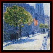 53rd Street, May - Frederick Childe-Hassam pdf counted cross stitch pattern