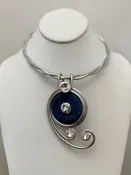 22447 JEFF LEIB DENIM/CRYSTAL NECKLACE