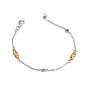 18kt Gold Accented Marcasite Sterling Silver Bracelet