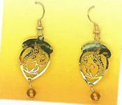 Acorn and Amber Bead Squirrel Earrings and Necklace