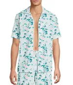 Caribbean Coordinating Vintage Scenic Cabana Camp Top