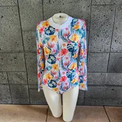Hawaiian Flower Long Sleeve One Piece