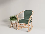 Amish Rocking Chair With Vegan Leather Cushion