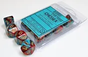 10D10 Gemini Series Dice Set | Red & Teal