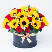 Luxury Box of Sunflowers and Roses