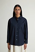 Chemise Boyfriend en popeline de pur coton - Femme - Bleu