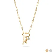 18K Gold PVD Stainless Steel Western Carabiner Necklace