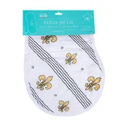 2-in-1 Burp Cloth + Bib: Fleur de lis