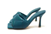 Authentic Bottega Venetal Green Leather Lido Mule Open Sandals Shoes 37