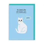 At Least the Cat Loves You Birthday Card